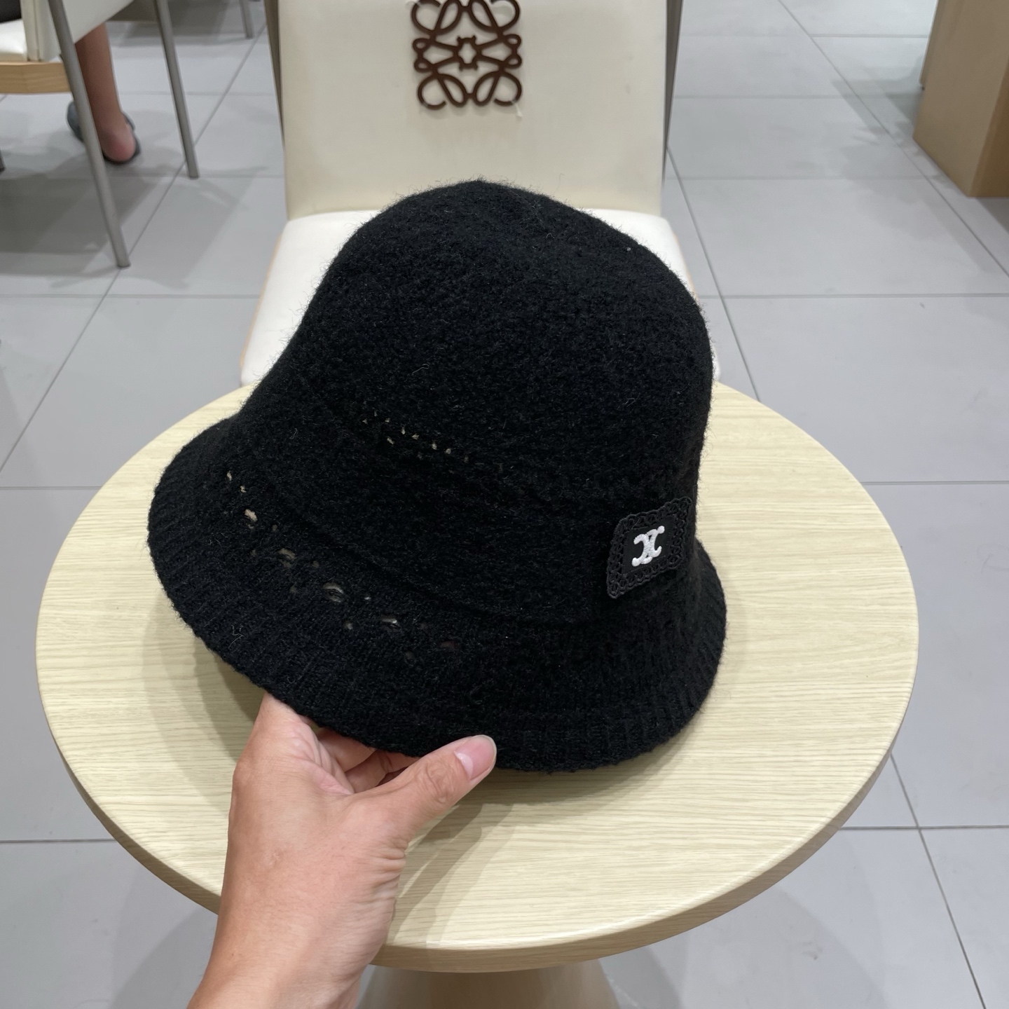 塞琳Celine日系文艺仿羊毛渔夫帽女秋冬新款百搭盆帽保暖针织水桶帽显脸小