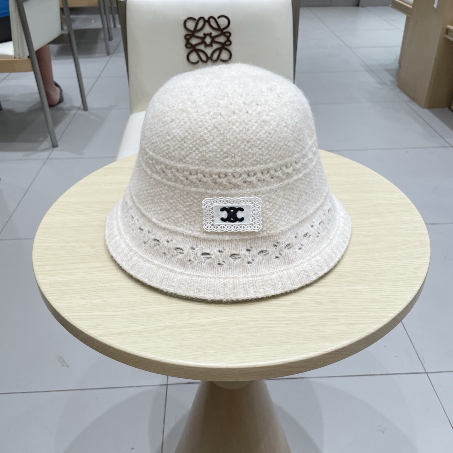 塞琳Celine日系文艺仿羊毛渔夫帽女秋冬新款百搭盆帽保暖针织水桶帽显脸小