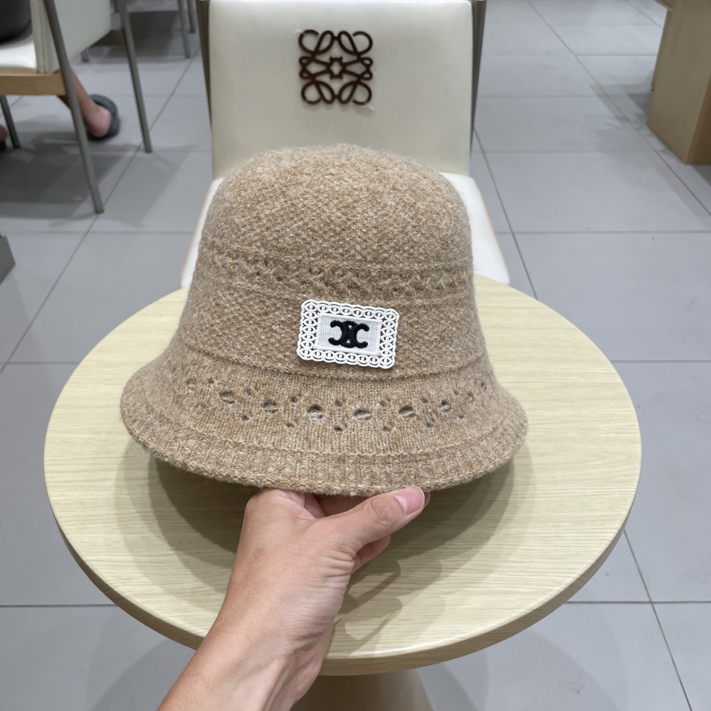 塞琳Celine日系文艺仿羊毛渔夫帽女秋冬新款百搭盆帽保暖针织水桶帽显脸小