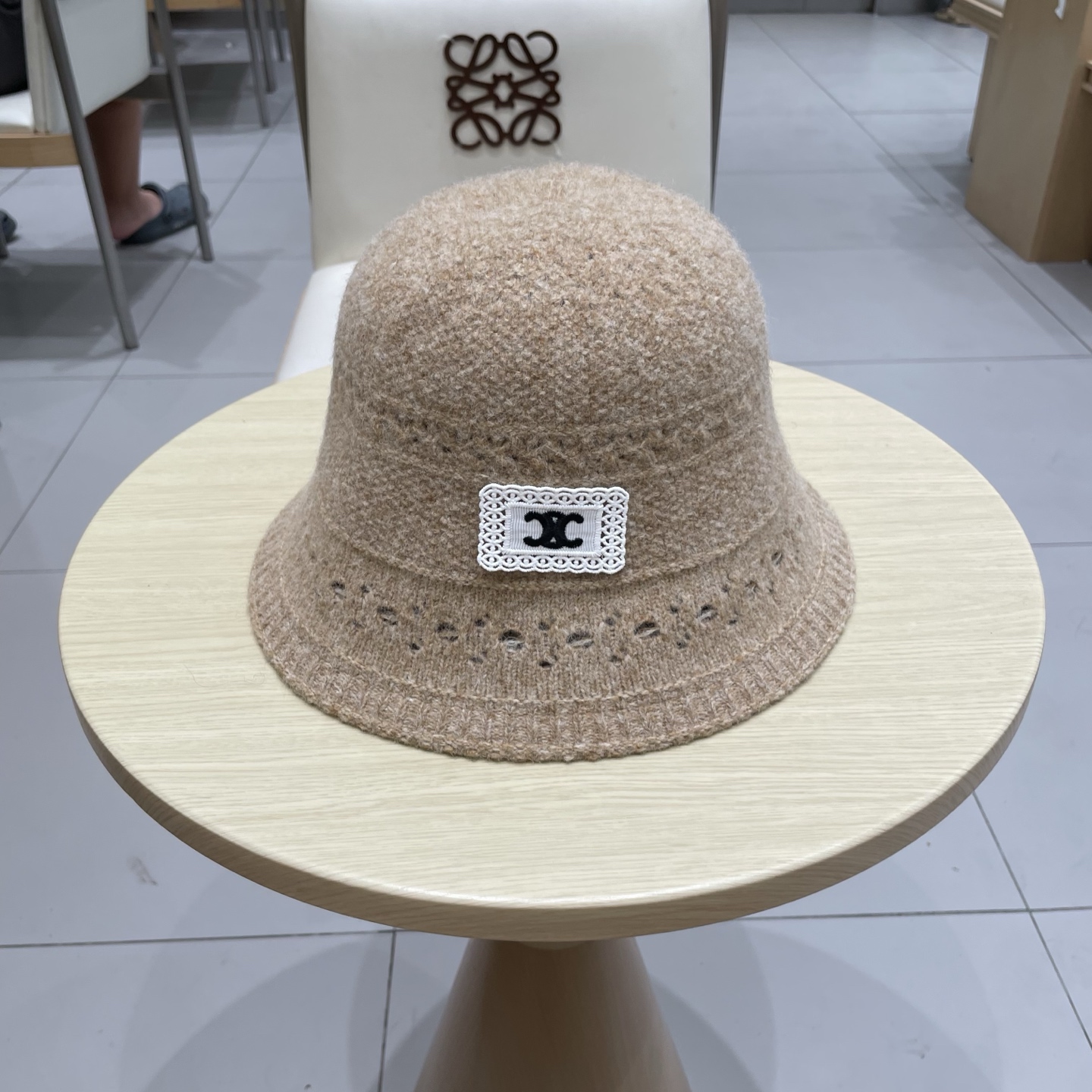 塞琳Celine日系文艺仿羊毛渔夫帽女秋冬新款百搭盆帽保暖针织水桶帽显脸小