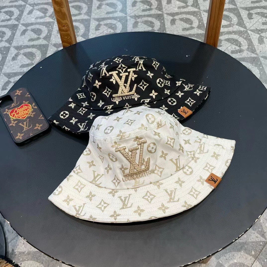  LouiVuittonLV 专柜新款路易威登老花渔夫帽，简单大方 男女通用遮阳帽，