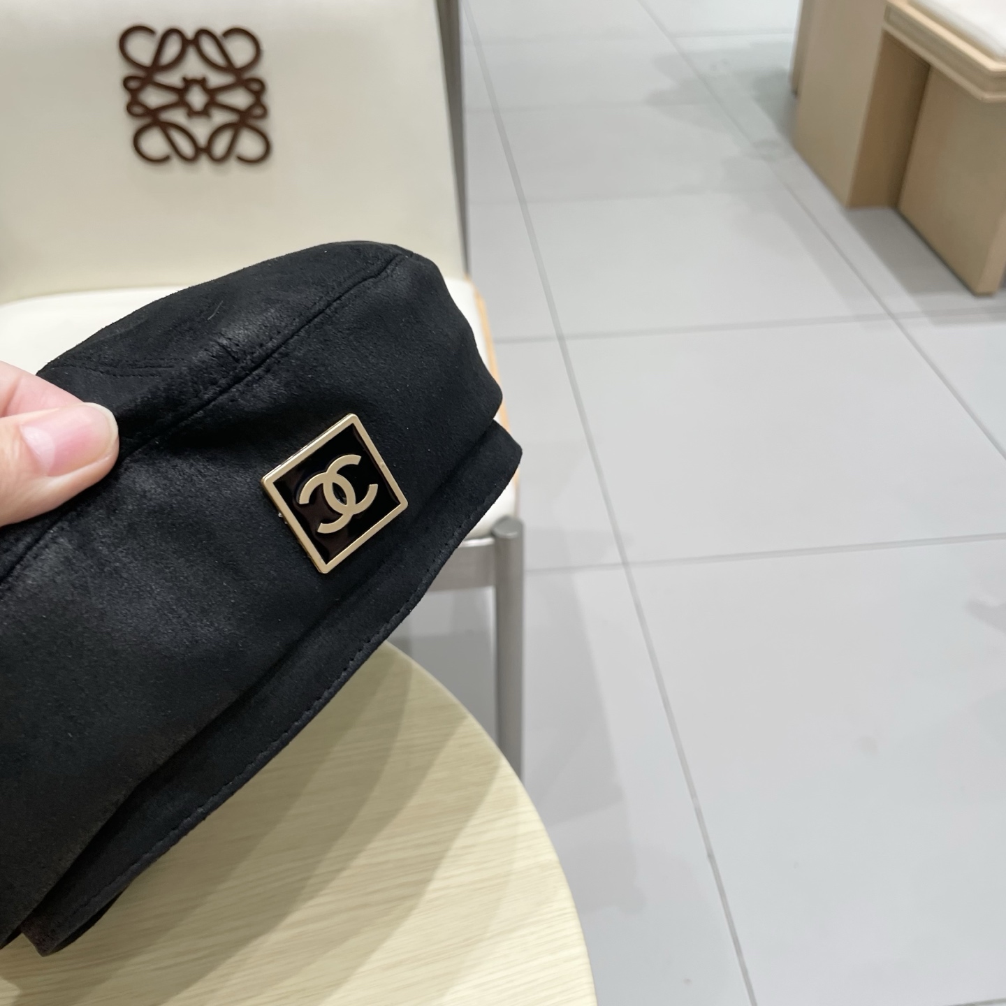  chanel香奈儿秋冬复古麂皮绒贝雷帽韩系文艺百搭画家帽平顶港式显脸小黑帽子女