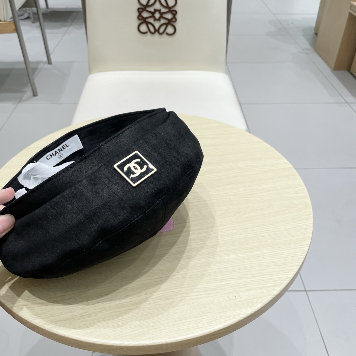  chanel香奈儿秋冬复古麂皮绒贝雷帽韩系文艺百搭画家帽平顶港式显脸小黑帽子女