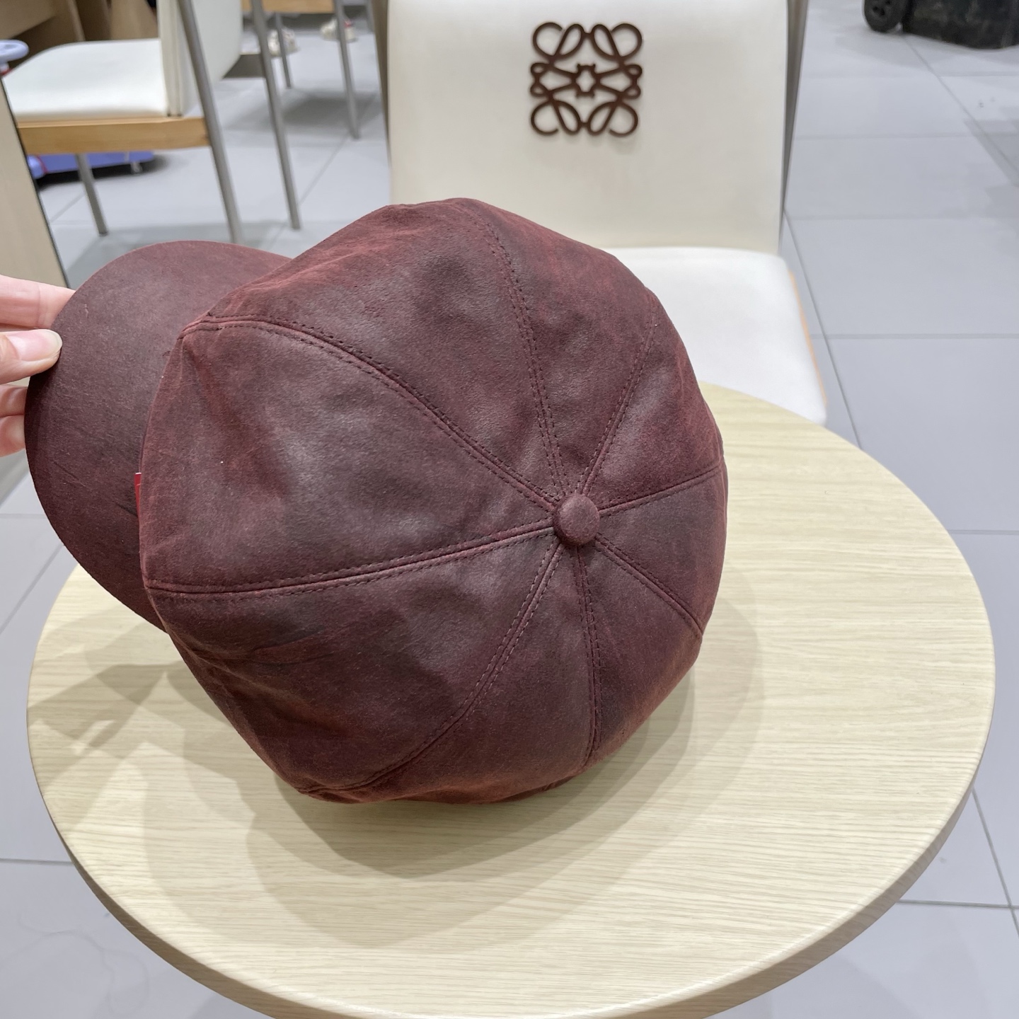  巴黎世家麂皮绒棕色八角贝雷帽女夏季大头围复古画家报童帽短檐鸭舌帽大码