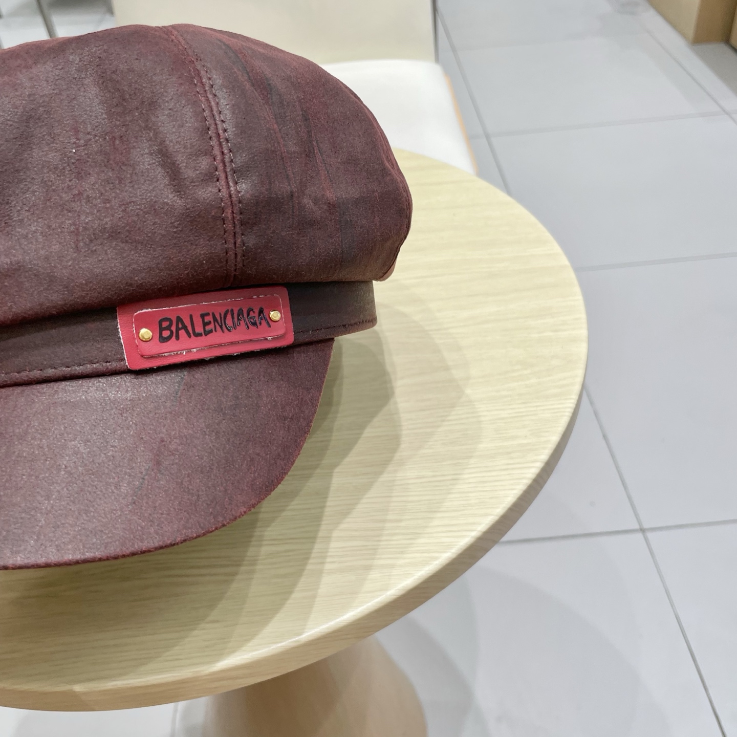  巴黎世家麂皮绒棕色八角贝雷帽女夏季大头围复古画家报童帽短檐鸭舌帽大码