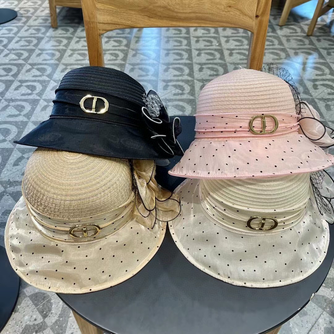 Dior 韩版遮脸时尚太阳帽女夏大花户外折叠防紫外线遮阳帽出游百搭大沿