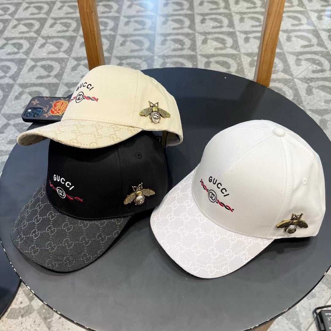   Gucci(古奇)新款原单棒球帽，Loved系列，11开模订制，重工刺绣，细节可媲美专柜，原版帆布料