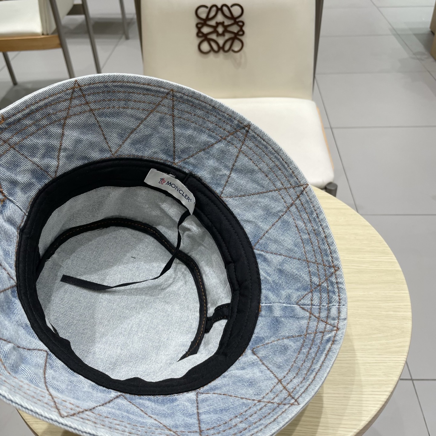 蒙口moncler秋款牛仔渔夫帽，渔夫桶帽，头围57cm