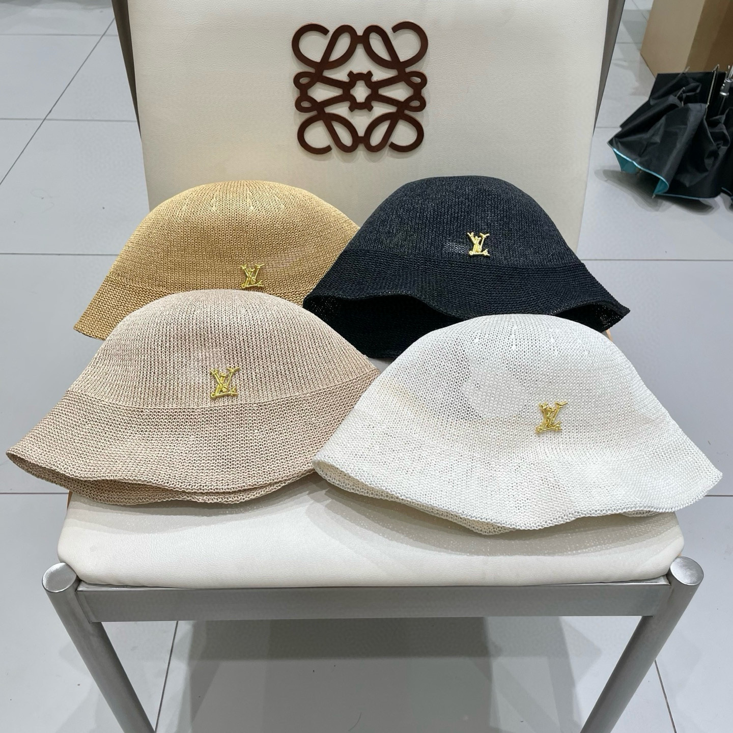  LV路易威登日本和纸薄款透气针织渔夫帽子女春夏素颜百搭盆帽显脸小水桶帽潮