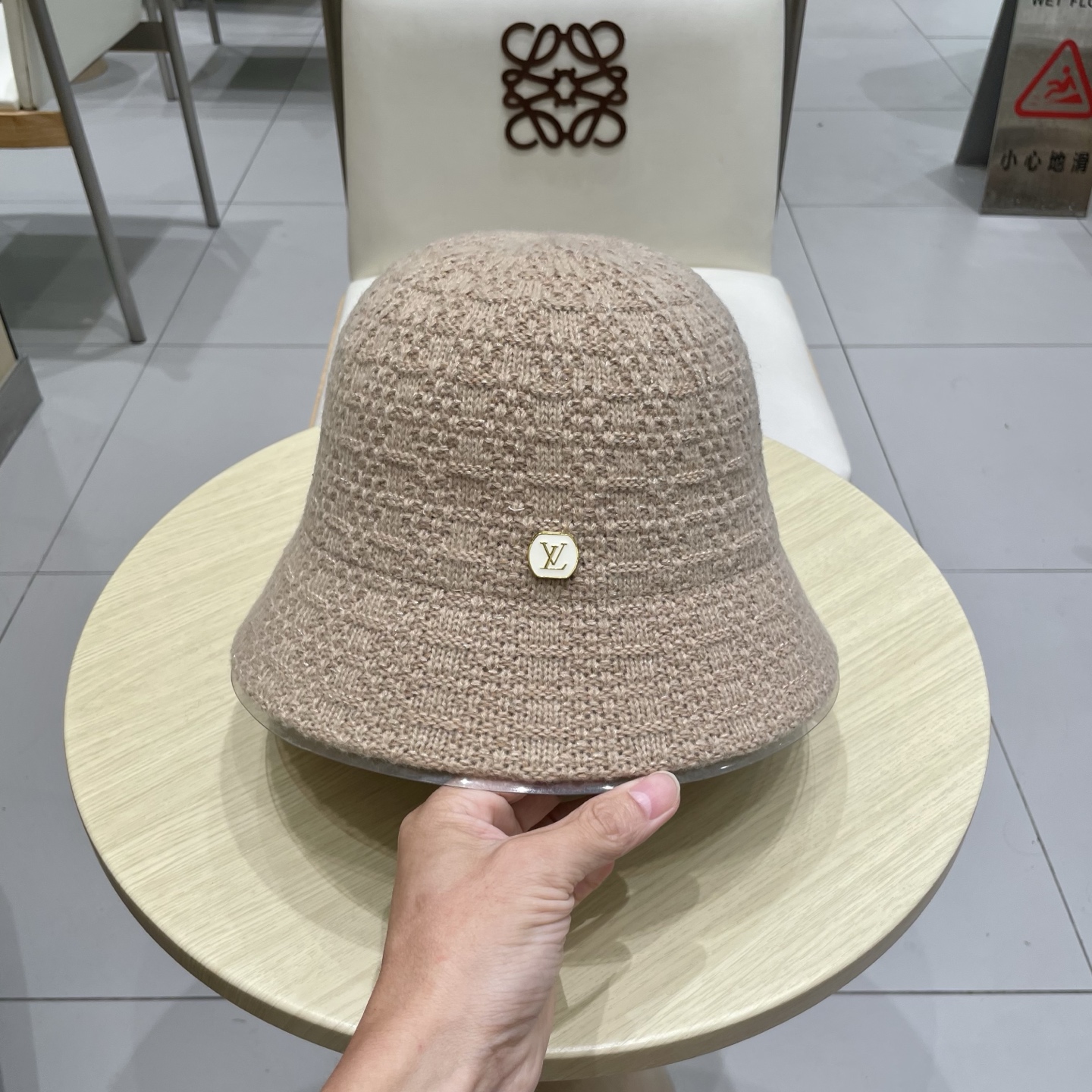 🧢路易威登棒球帽 LouisVuitton😍帽子女2025年新款秋冬羊毛水桶帽显脸小盆帽时尚百搭保暖渔夫