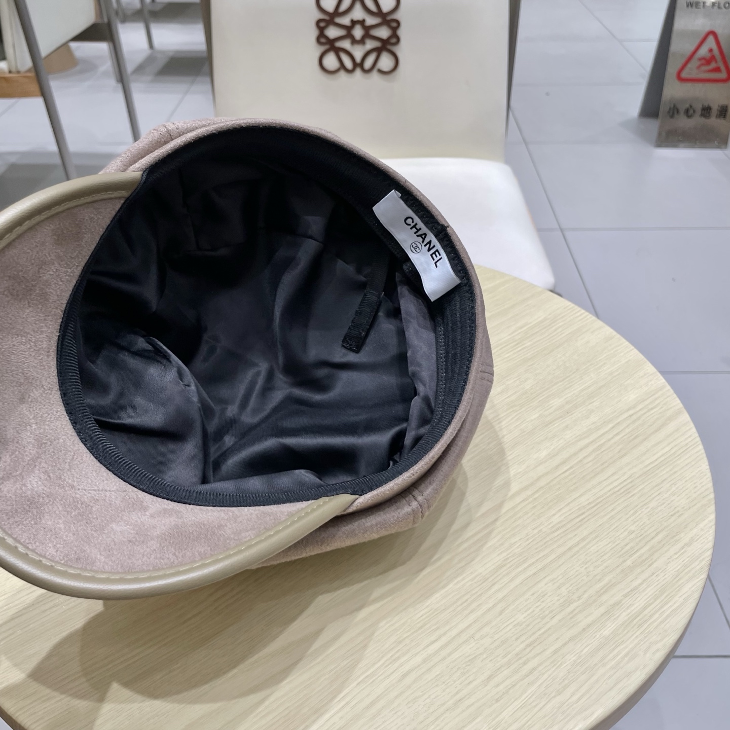 chanel香奈儿2025新款春秋皮檐八角帽女复古报童帽时尚百搭英伦风显脸小画家帽