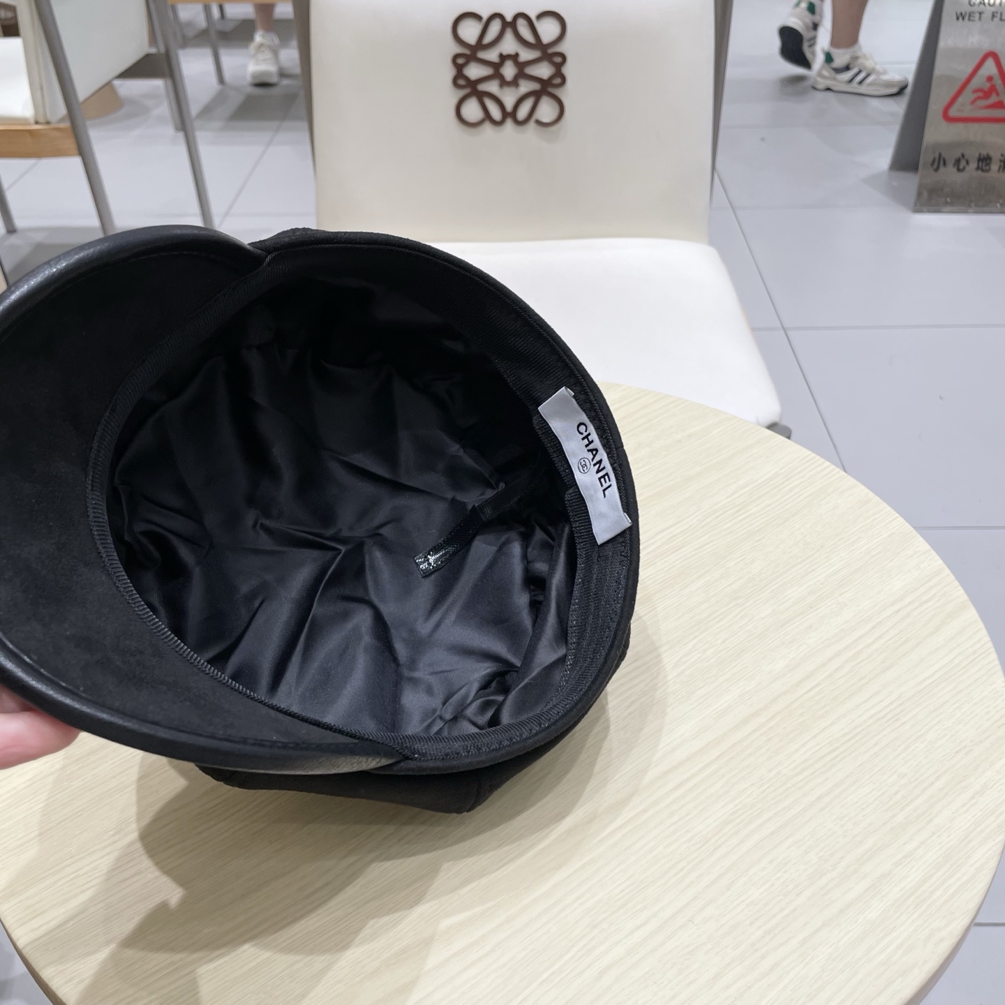 chanel香奈儿2025新款春秋皮檐八角帽女复古报童帽时尚百搭英伦风显脸小画家帽