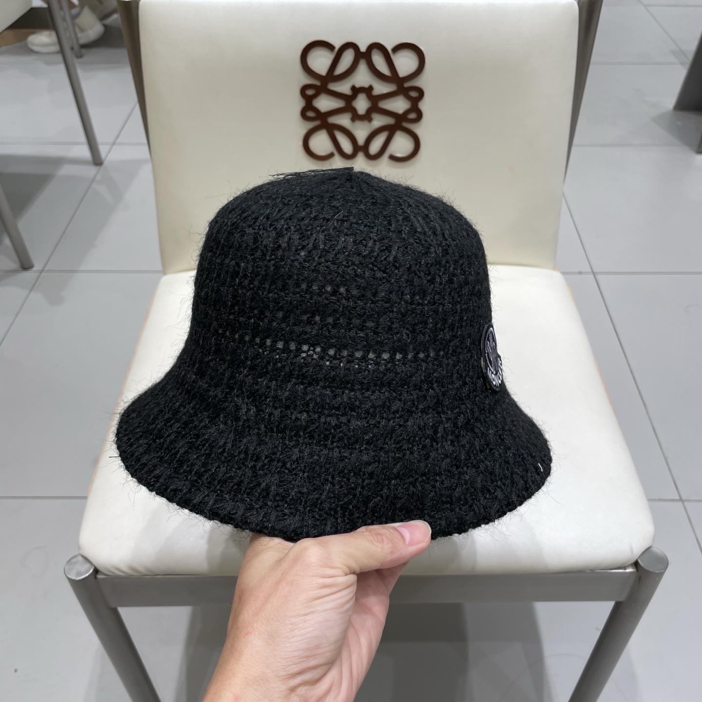 蒙口MONCLER甜美小众编织水桶帽子女秋冬羊毛透气渔夫帽显脸小