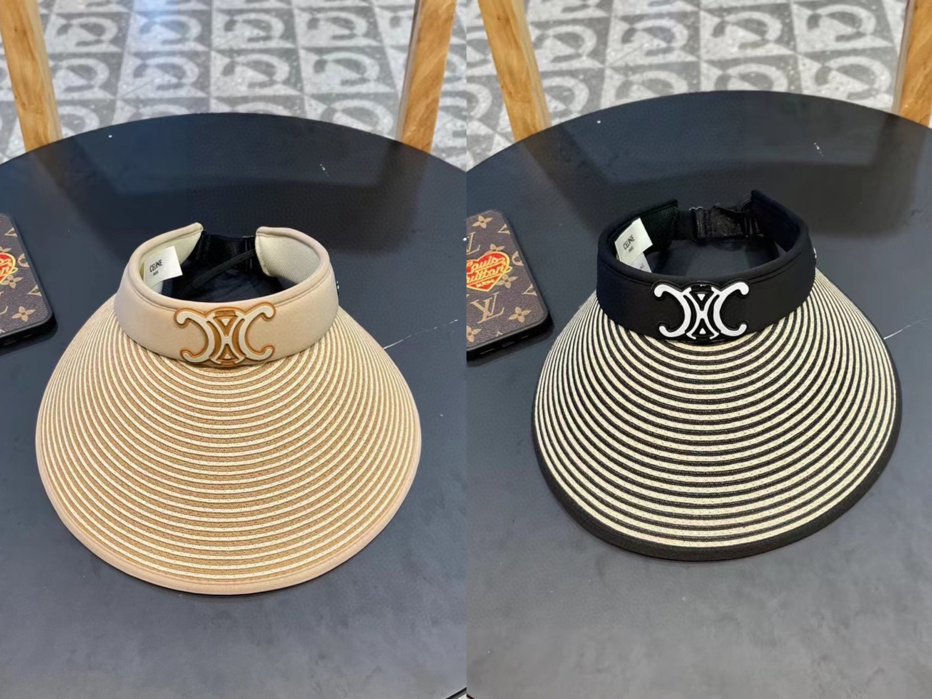  赛琳 Celine🌞凯旋门防晒帽女
新款空顶帽防紫外线大帽檐夏季遮阳帽子大头围，方便携带可随意折叠