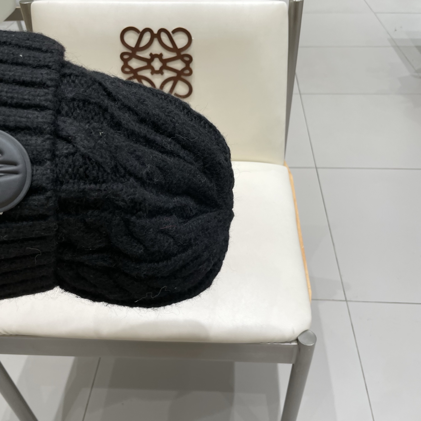 moncler【官网正品】蒙口米色针织帽男女秋冬季毛线帽百搭显脸小保暖冷帽