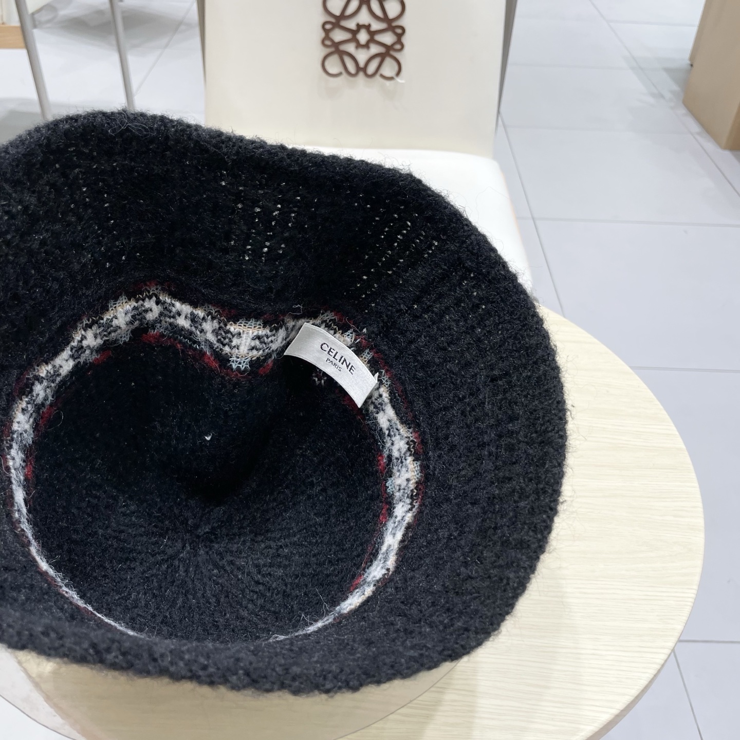 celine塞琳针织渔夫帽大头围毛绒秋冬水桶帽毛线帽大号大码显脸小