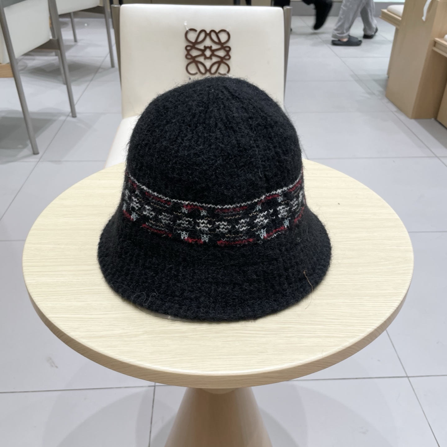 celine塞琳针织渔夫帽大头围毛绒秋冬水桶帽毛线帽大号大码显脸小