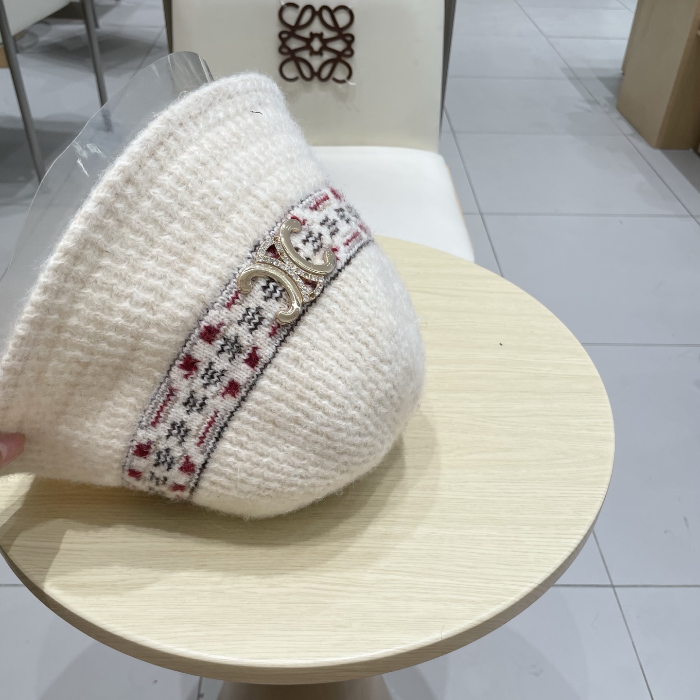 celine塞琳针织渔夫帽大头围毛绒秋冬水桶帽毛线帽大号大码显脸小