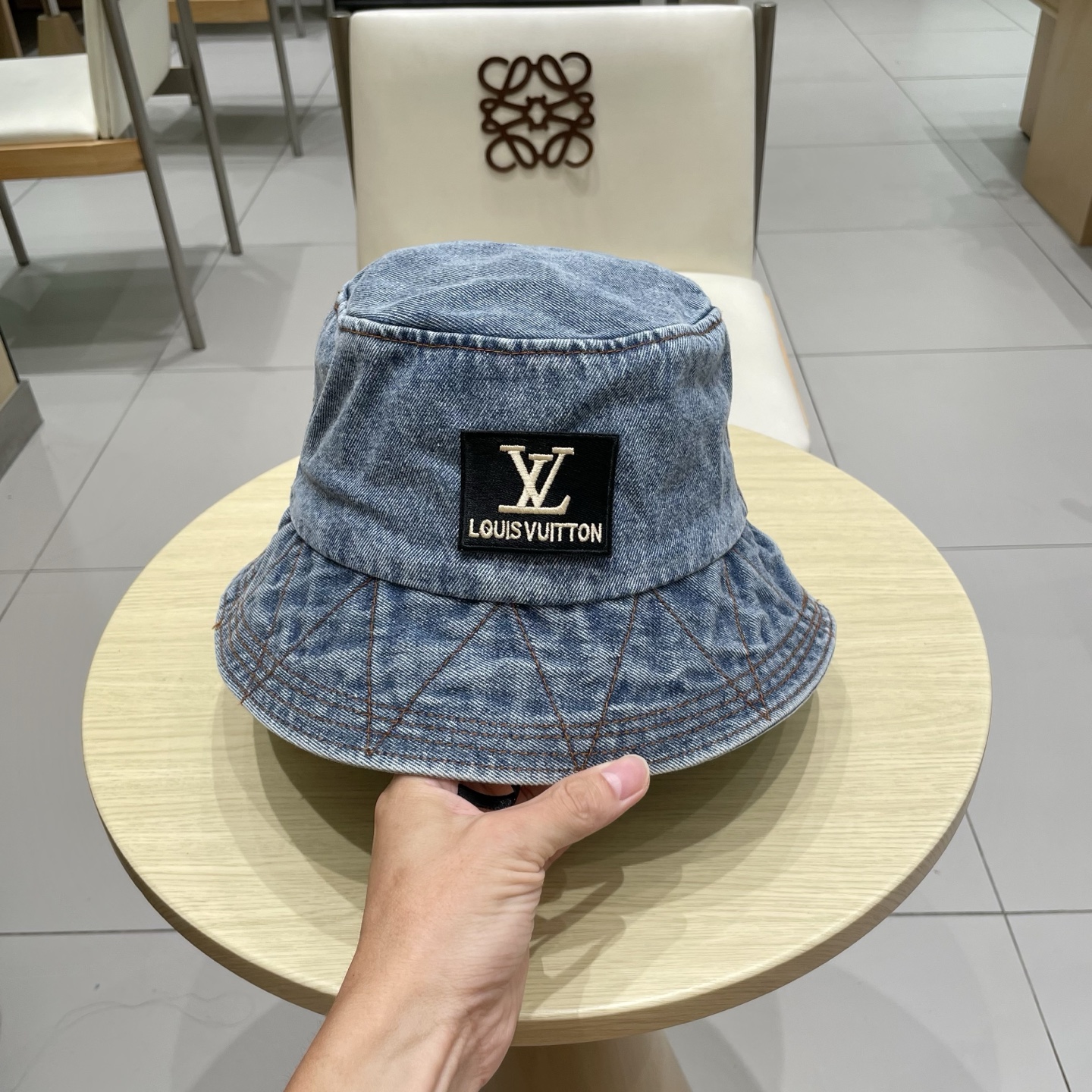 LV牛仔渔夫帽，头围57cm