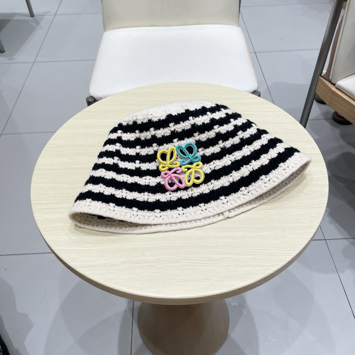 ＬＯＥＷＥ罗意威2025新款韩版条纹针织渔夫帽子女秋冬大头围水桶帽百搭显脸小盆帽