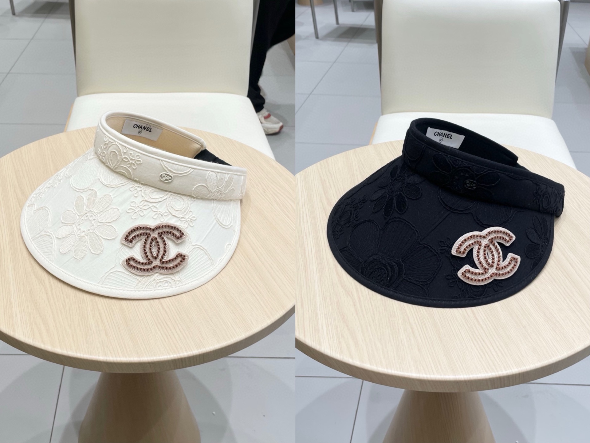  Chanel新款花朵刺绣空顶帽女春夏出游遮阳防晒帽显脸小百搭休闲太阳盆帽