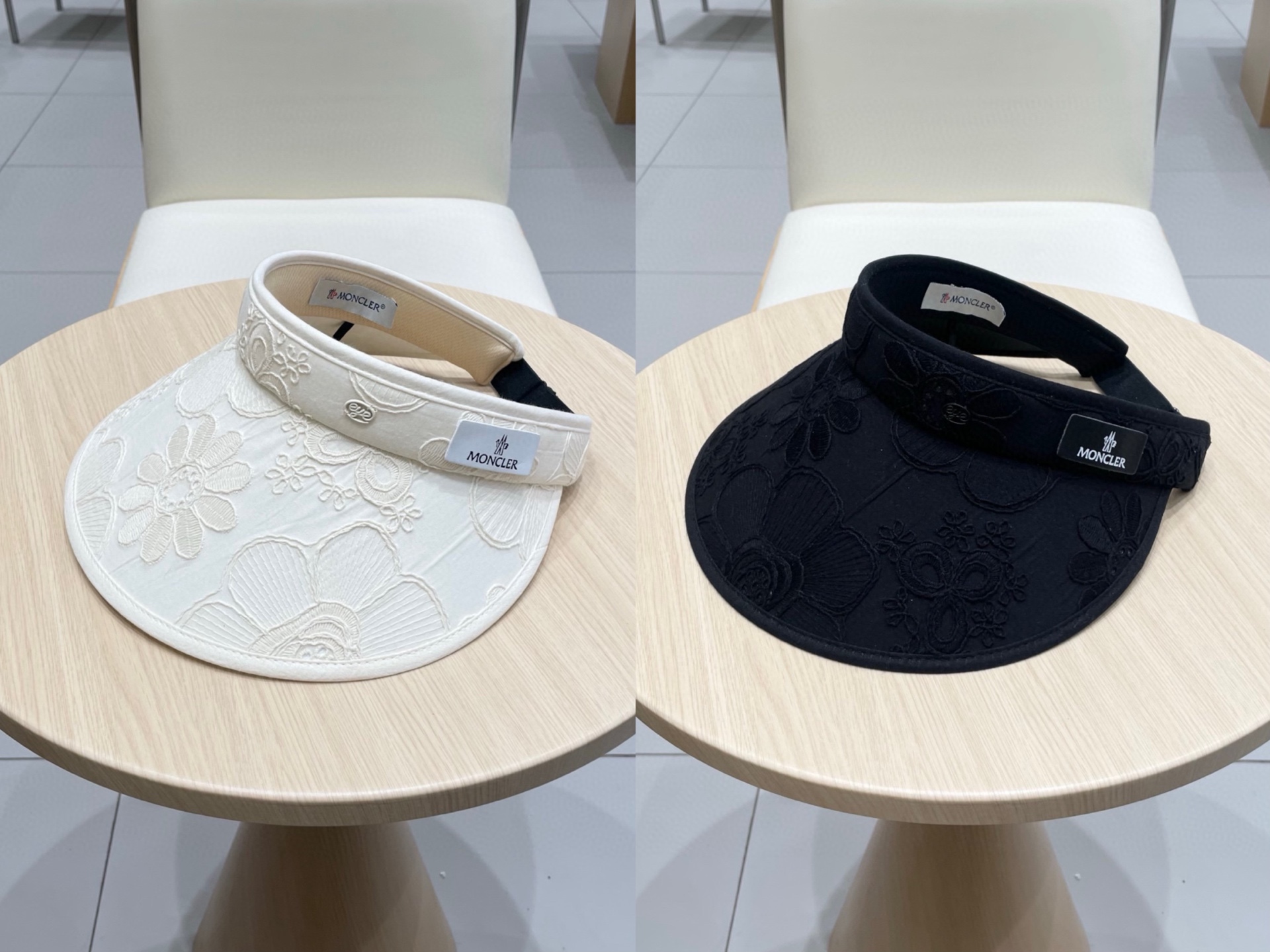 蒙口MONCLER新款花朵刺绣空顶帽女春夏出游遮阳防晒帽显脸小百搭休闲太阳