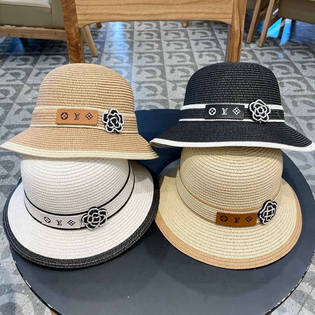    LV 路易威登2025新款草编蝴蝶结🎀遮阳圆顶帽檐草帽🤩沙滩风格，简约大方，百搭单品～外出首选，新