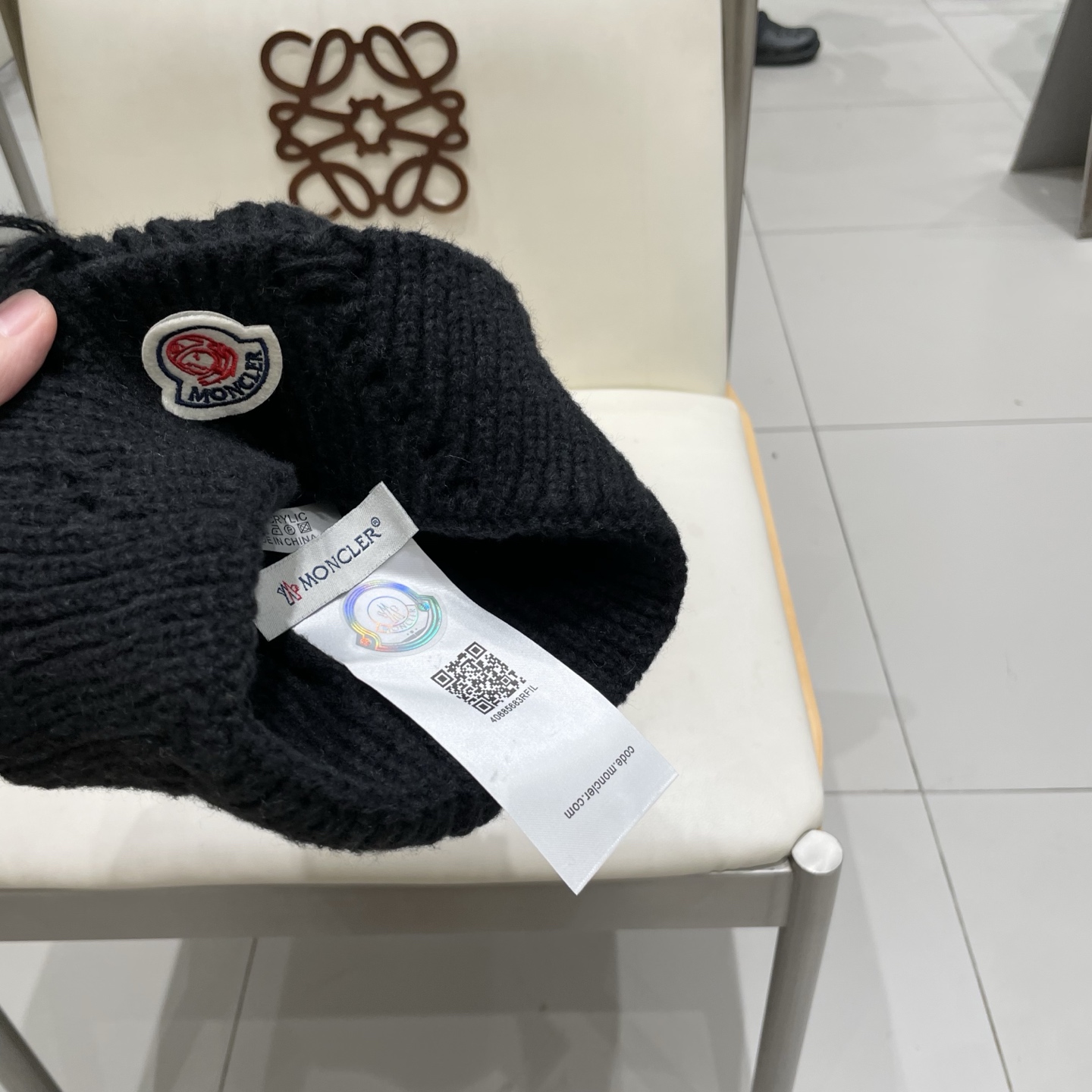 蒙口MONCLER大版破洞针织帽女秋冬韩版圆脸显脸小冷帽高品质网红卷边休闲百搭