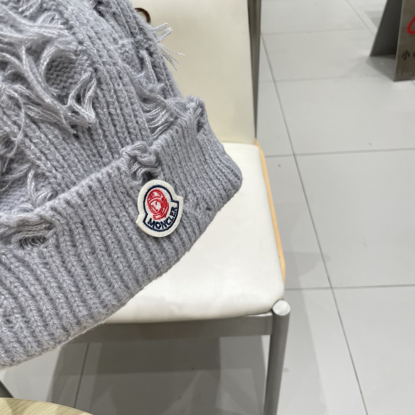 蒙口MONCLER大版破洞针织帽女秋冬韩版圆脸显脸小冷帽高品质网红卷边休闲百搭