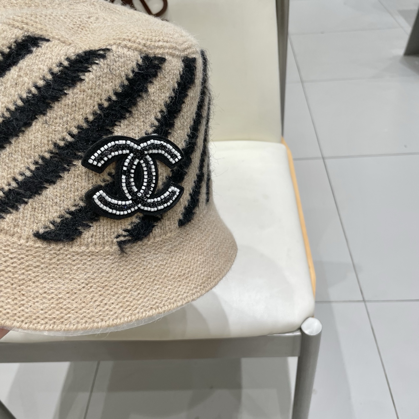 chanel香奈儿素颜遮脸显脸小渔夫帽秋冬保暖百搭混色针织盆帽可折叠水桶帽h