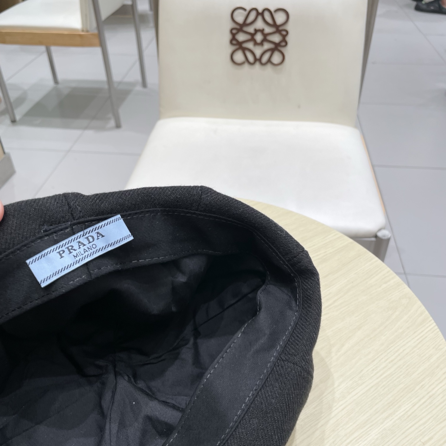 普拉达Prada新中式秋冬贝雷帽女高品质轻薄立体时尚百搭单品潮