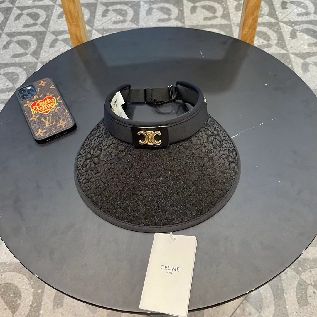  赛琳 Celine🌞凯旋门防晒帽女
新款空顶帽防紫外线大帽檐夏季遮阳帽子大头围，方便携带可随意折叠