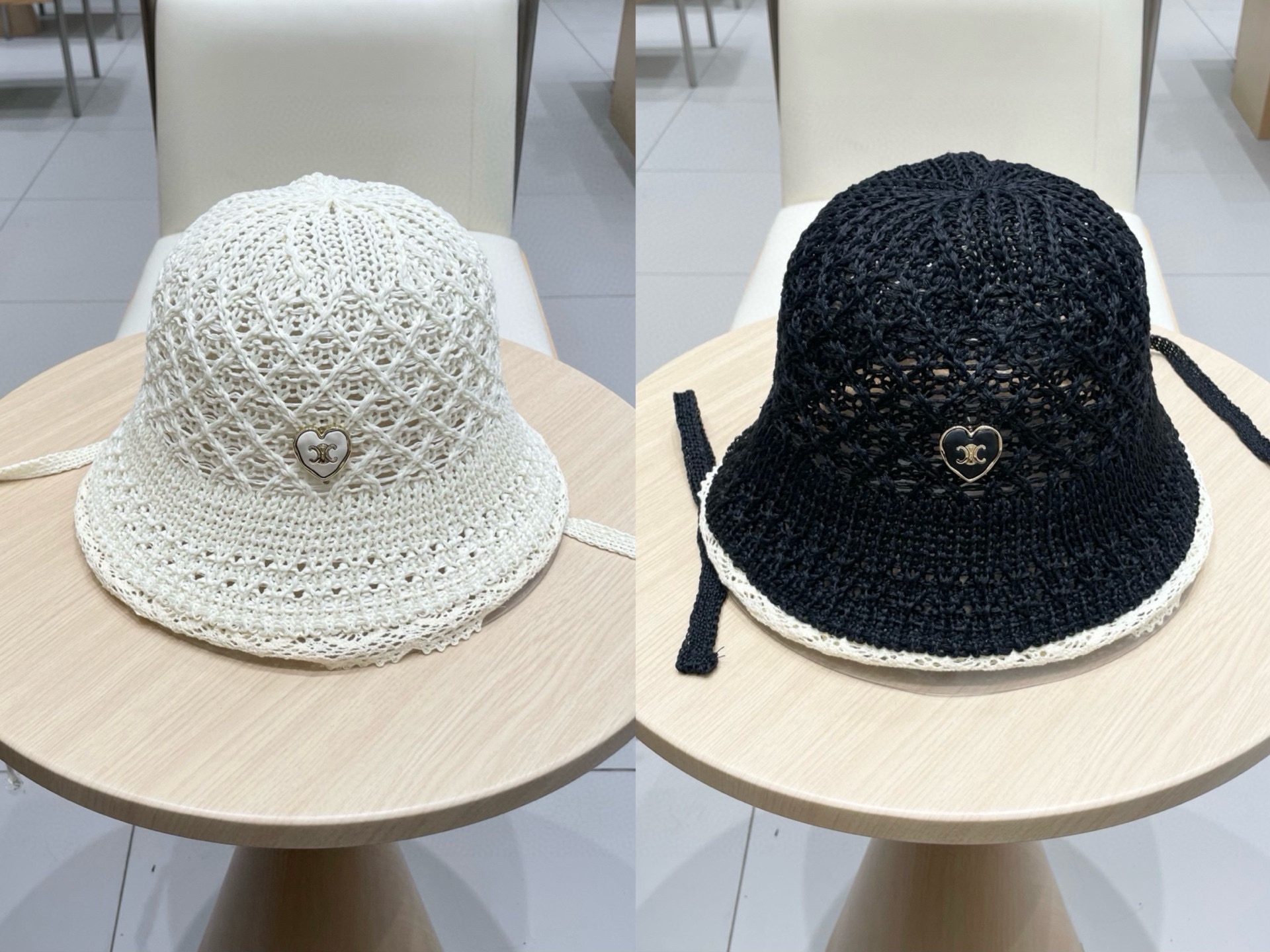  celine塞琳2025新春夏韩版镂空钩花草帽子女出游百搭显脸小遮阳防晒渔夫帽潮