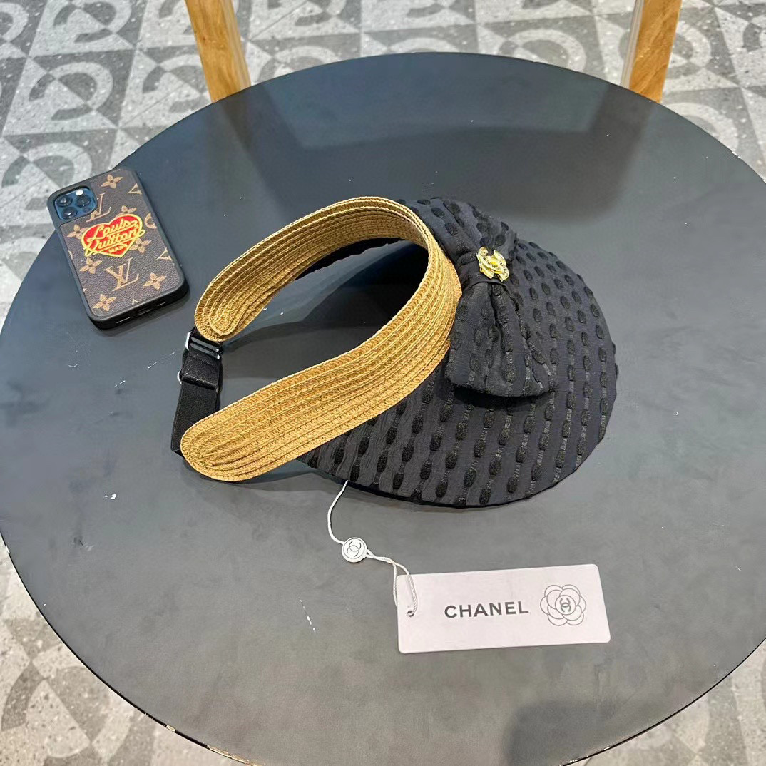 【Chanel香奈儿】2025夏季新款小香风亮片遮阳帽空顶帽，大牌出货，超方便！好搭！出街必备