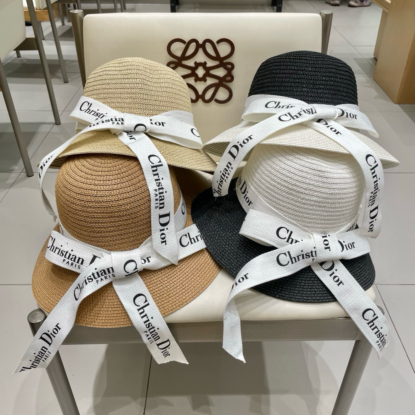  Dior迪奥新款盆帽，名媛风草帽，台湾PP草制作，头围57cm
