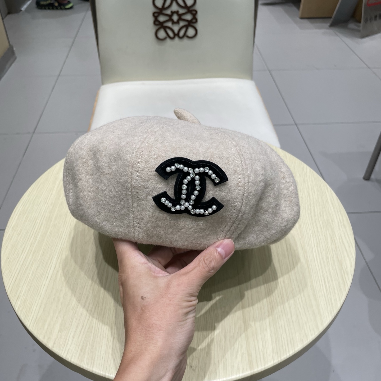 Chanel香奈儿毛呢贝雷帽，小香风高级面料定制，头围57cm