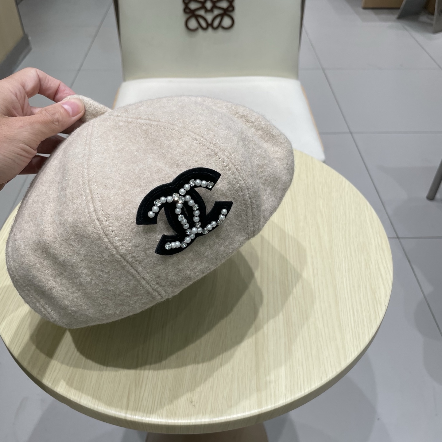 Chanel香奈儿毛呢贝雷帽，小香风高级面料定制，头围57cm