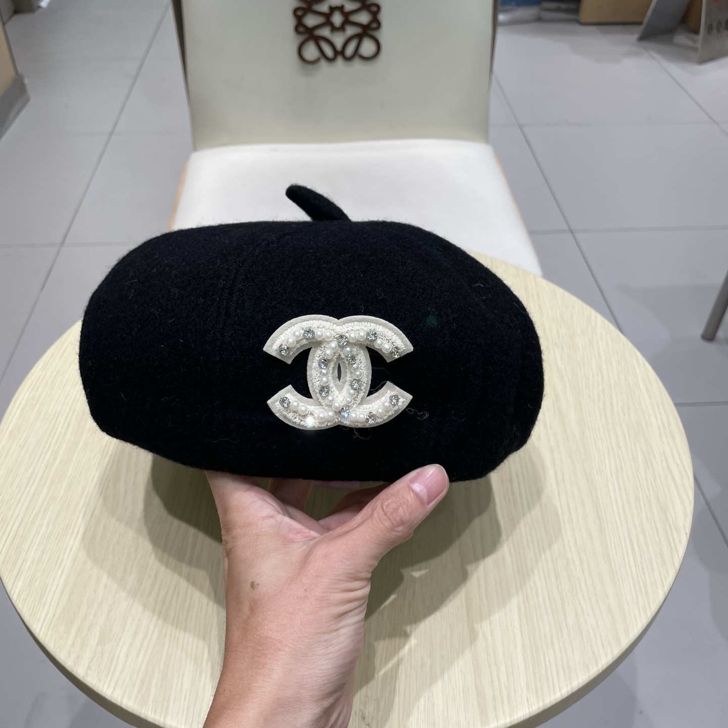 Chanel香奈儿毛呢贝雷帽，小香风高级面料定制，头围57cm