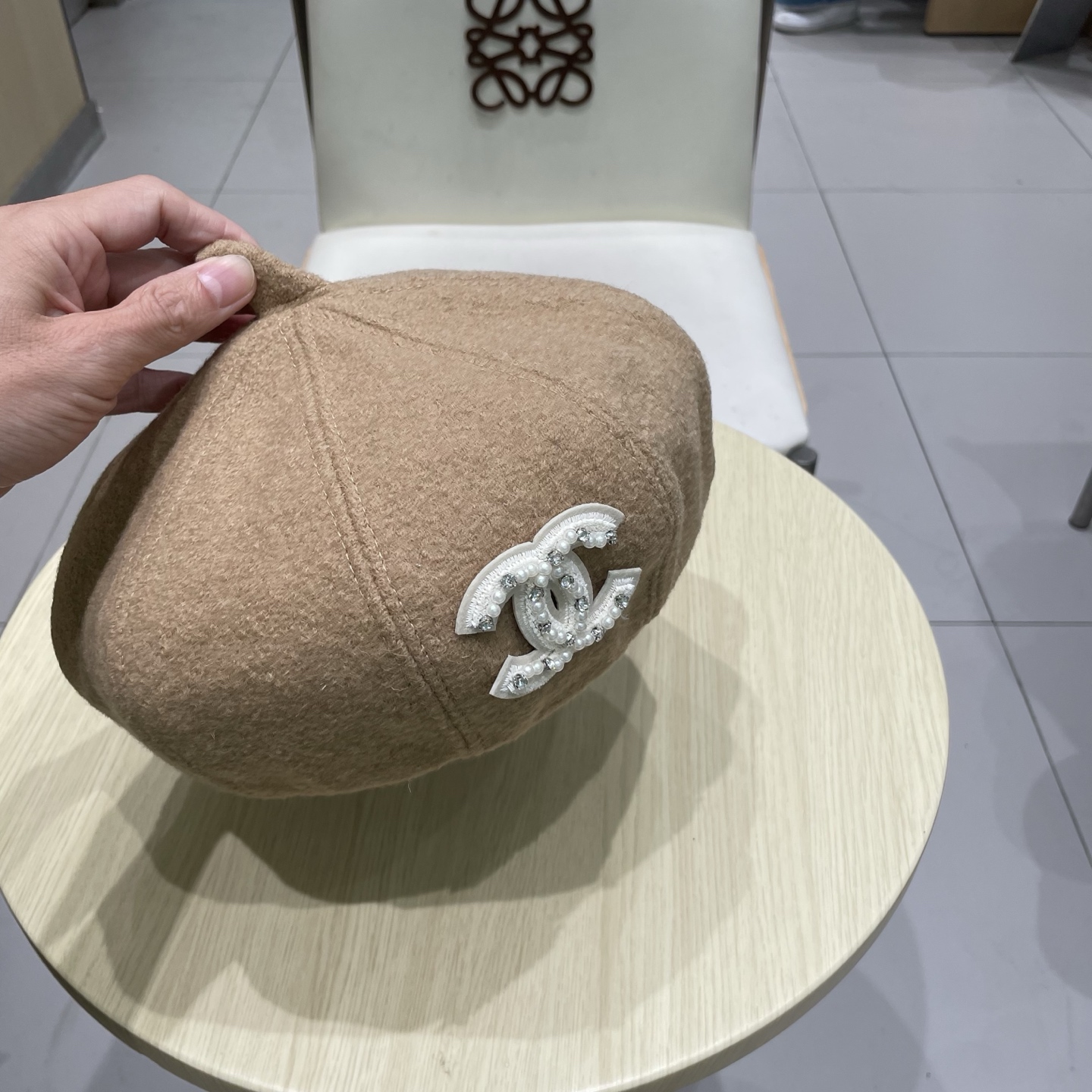 Chanel香奈儿毛呢贝雷帽，小香风高级面料定制，头围57cm