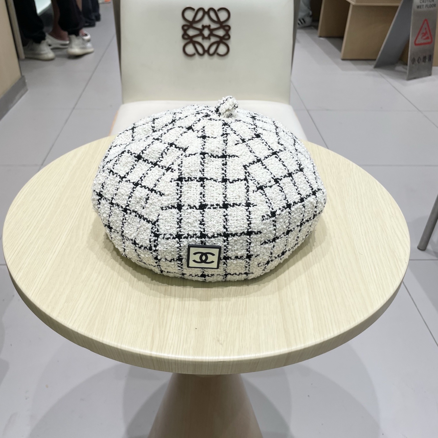 香奈儿chanel百搭撞色条纹小香风显瘦贝雷帽子女秋冬款小众网红减龄南瓜帽时尚