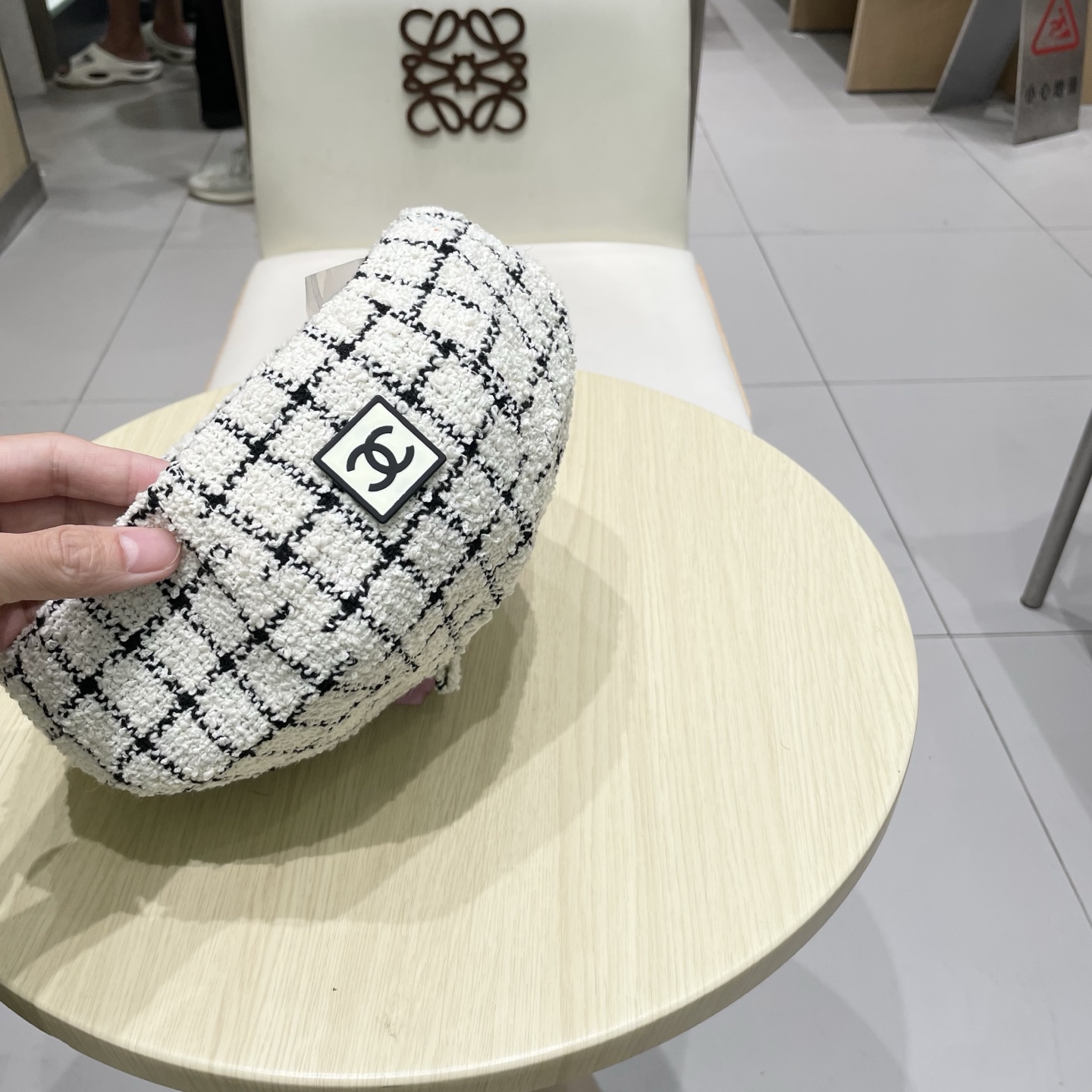 香奈儿chanel百搭撞色条纹小香风显瘦贝雷帽子女秋冬款小众网红减龄南瓜帽时尚