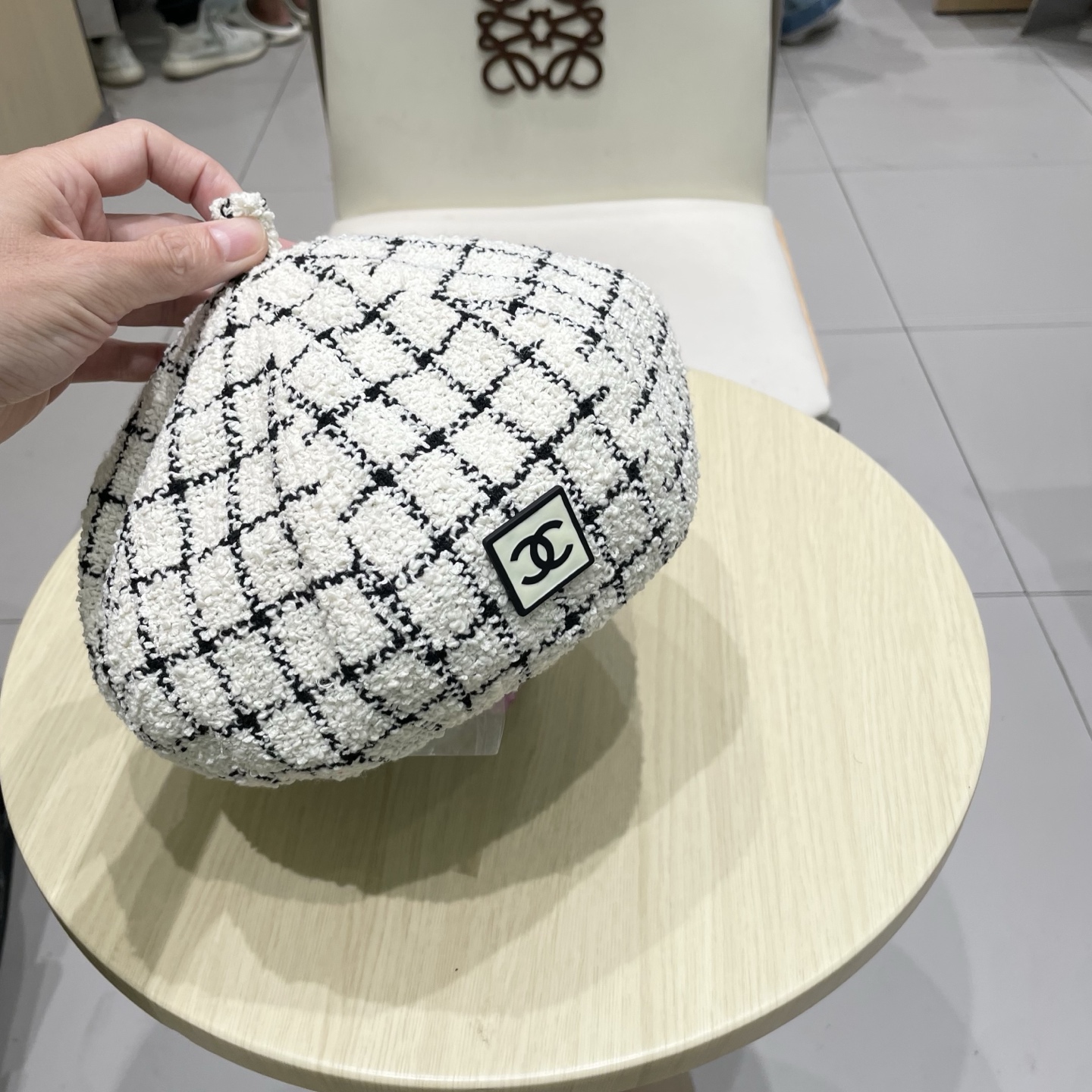 香奈儿chanel百搭撞色条纹小香风显瘦贝雷帽子女秋冬款小众网红减龄南瓜帽时尚