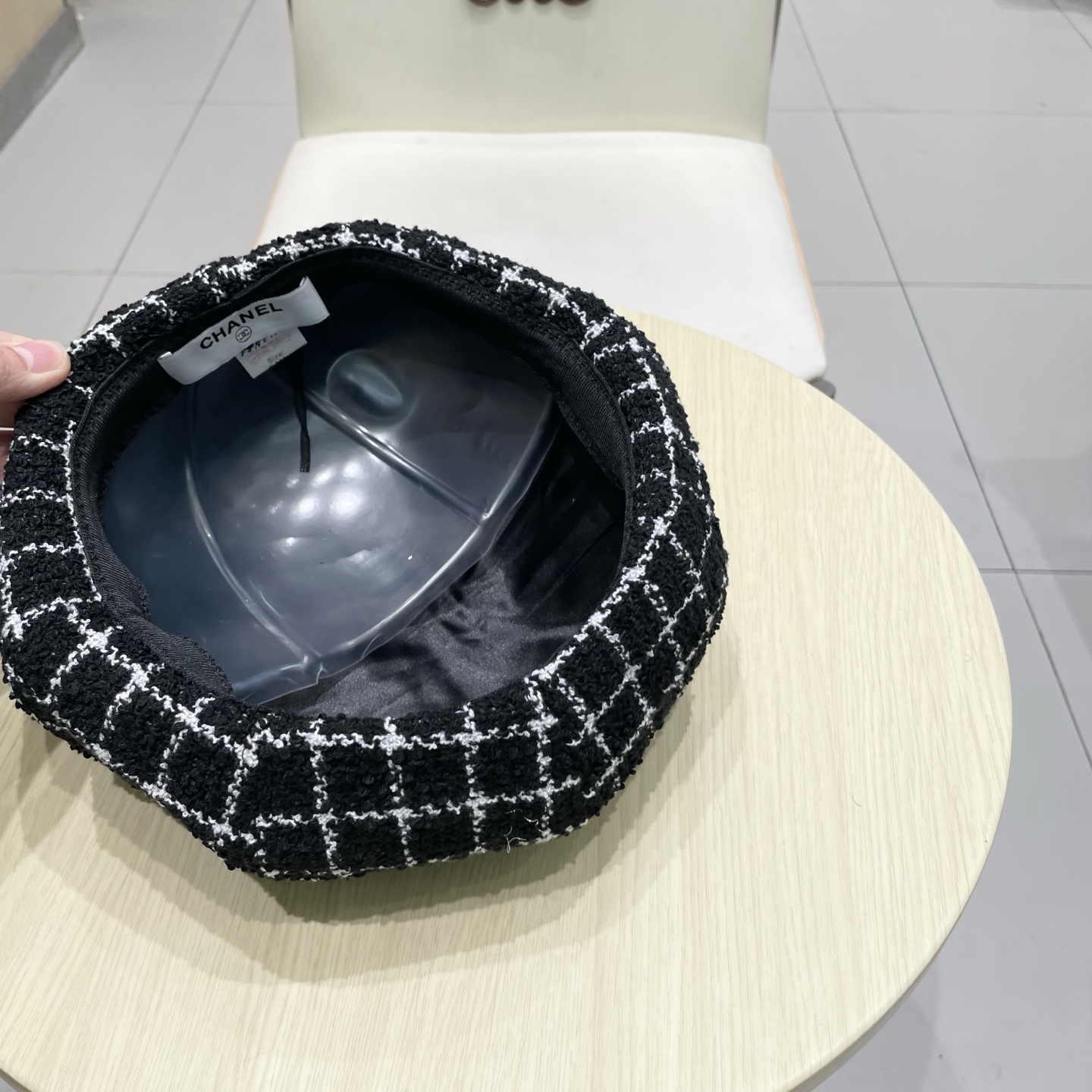 香奈儿chanel百搭撞色条纹小香风显瘦贝雷帽子女秋冬款小众网红减龄南瓜帽时尚