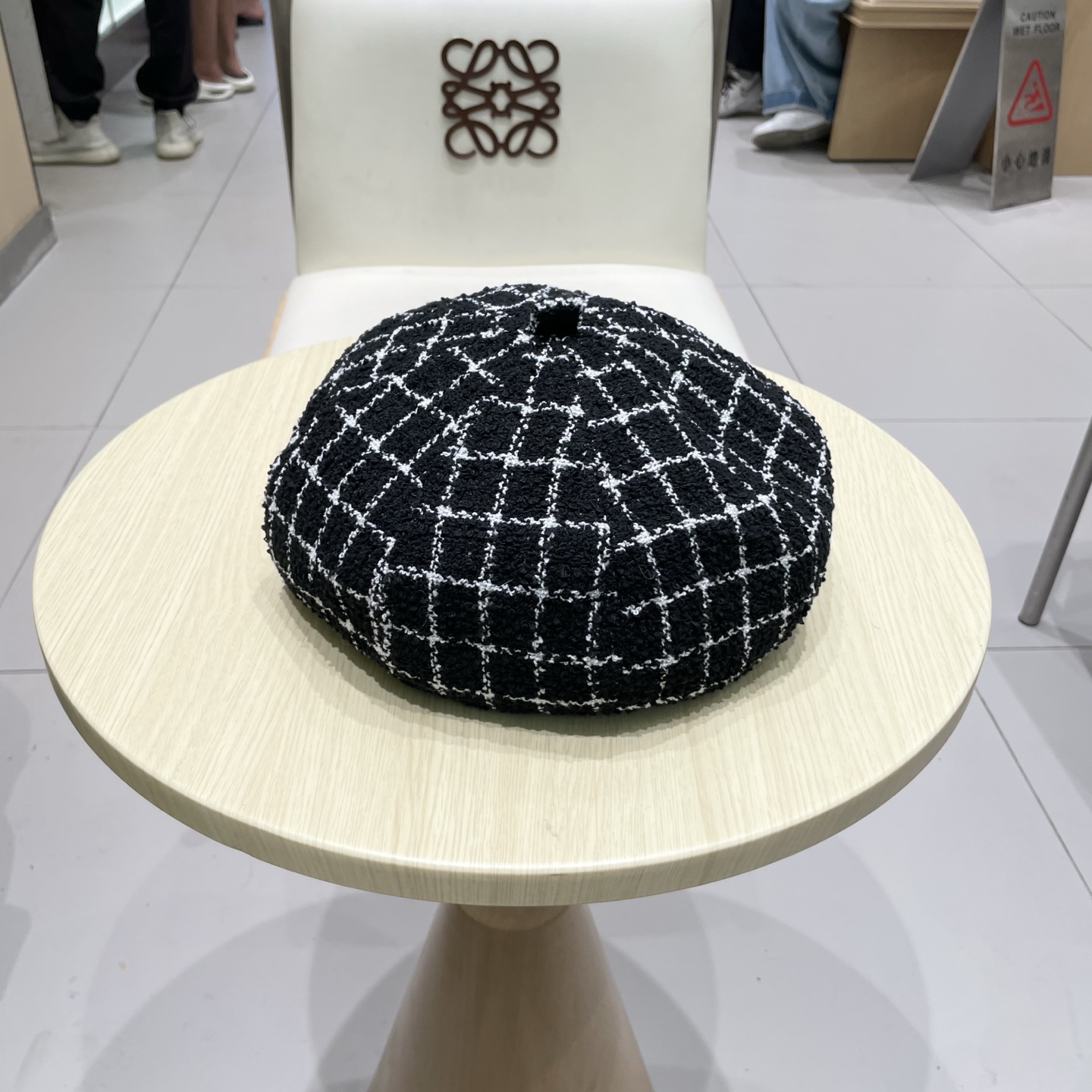 香奈儿chanel百搭撞色条纹小香风显瘦贝雷帽子女秋冬款小众网红减龄南瓜帽时尚