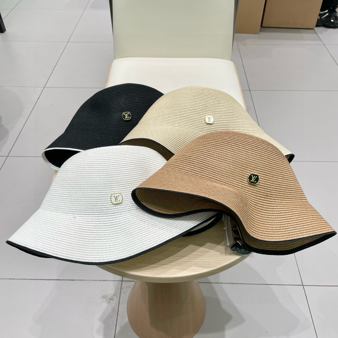  lv路易威登 加密渔夫草帽春夏男女新款遮阳帽子可设计DIY帽子胚