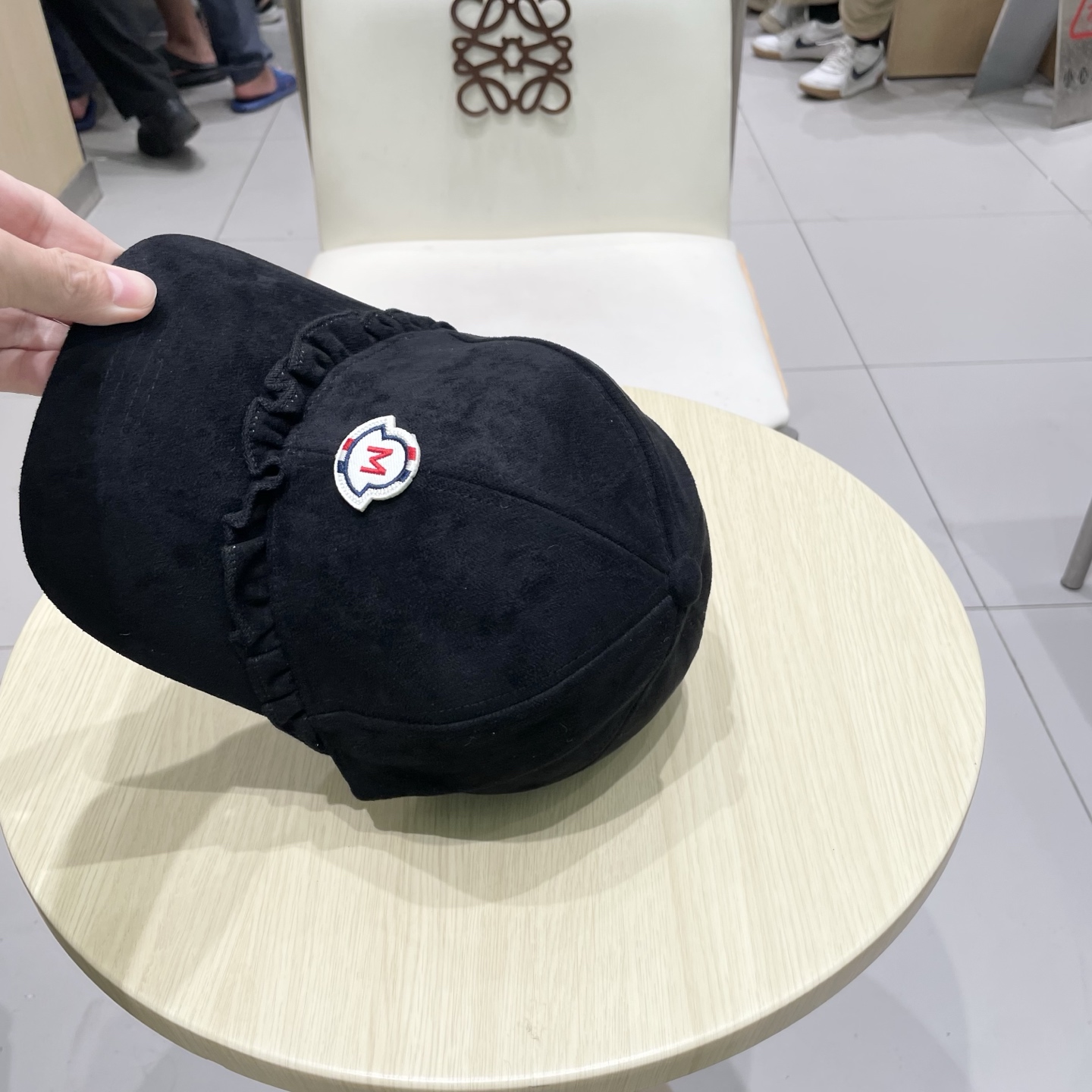 蒙口MONCLER甜美花边棒球帽春秋百搭时尚街头潮流鸭舌帽遮阳显脸小帽子女