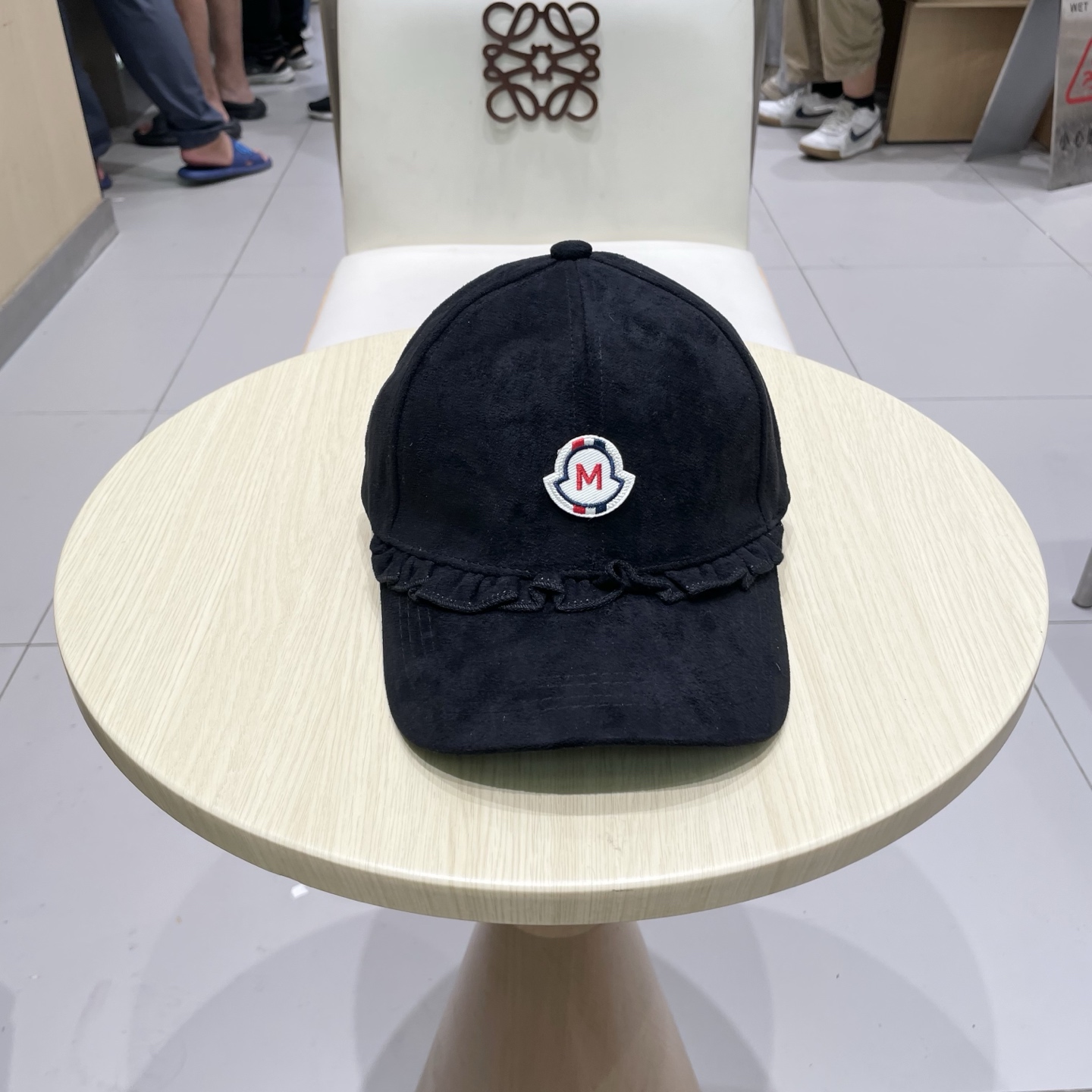 蒙口MONCLER甜美花边棒球帽春秋百搭时尚街头潮流鸭舌帽遮阳显脸小帽子女