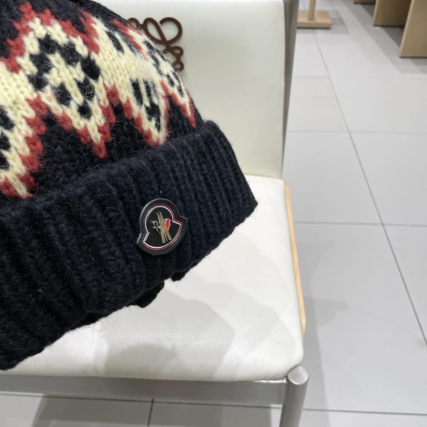  蒙口MONCLER2025新款护耳针织帽女秋冬季保暖捂耳毛线帽复古民族风