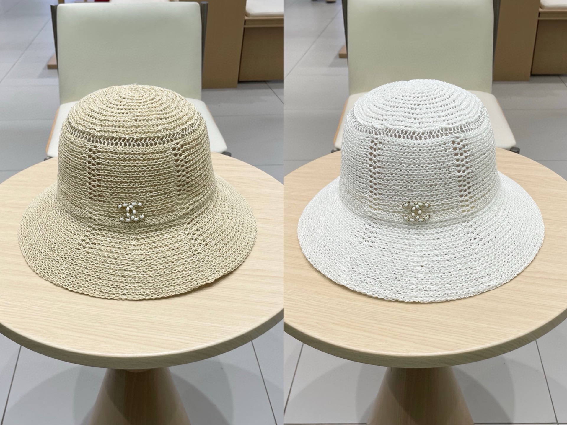  chanel香奈儿2025热销高品质ins遮阳帽镂空渔夫帽夏季出游圆顶草帽防晒遮阳帽