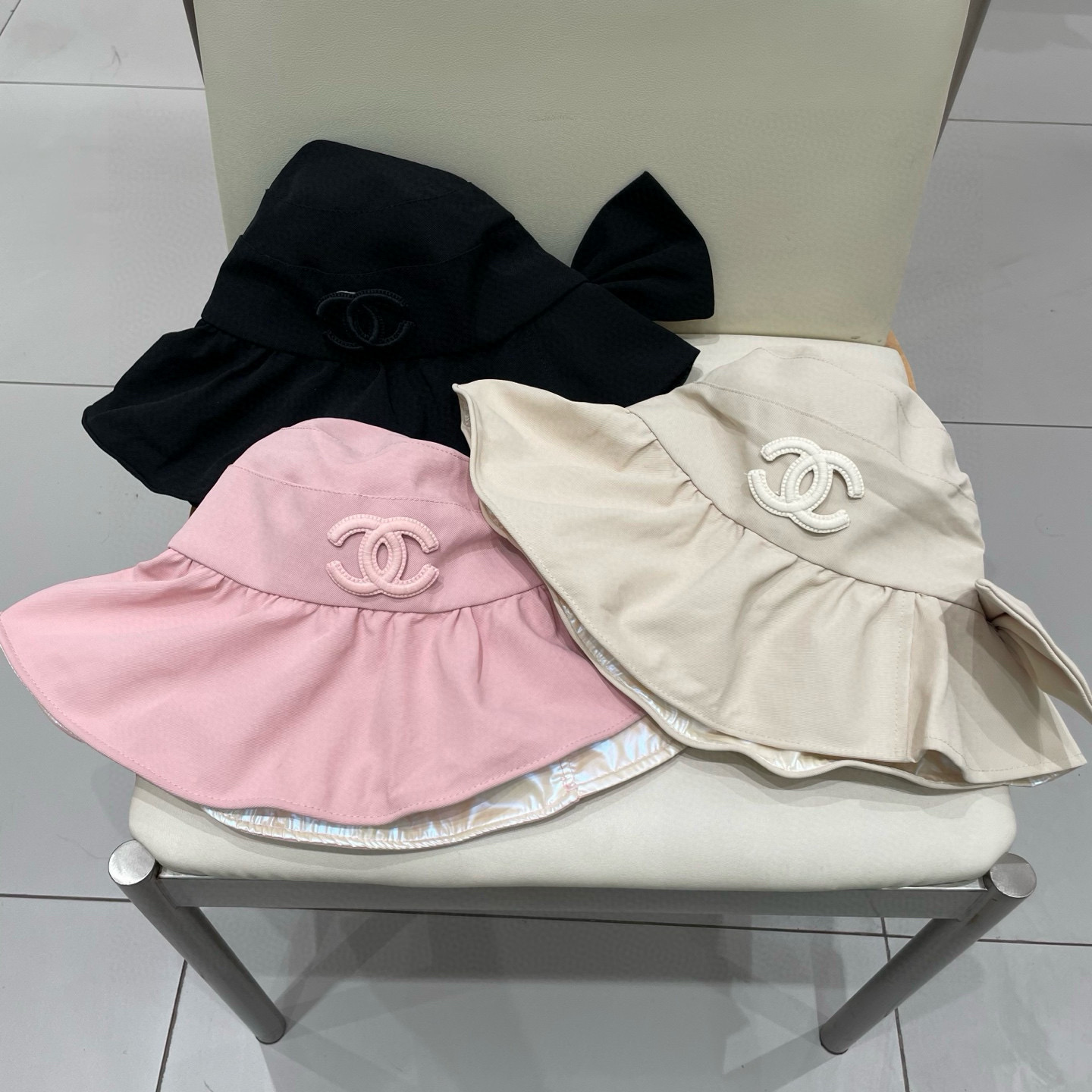  chanel渔夫帽百搭防晒渔夫帽女夏季文艺风休闲蝴蝶结新款遮阳帽显脸小韩版帽子